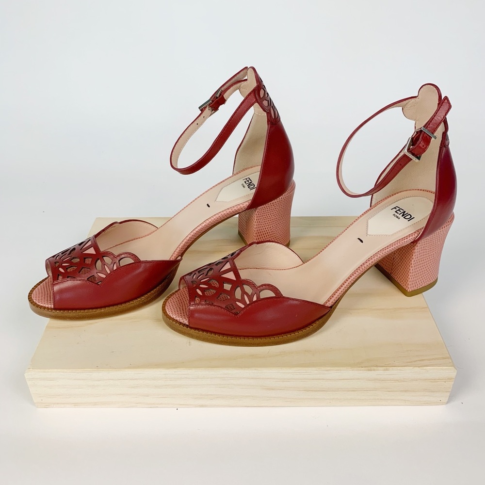 Fendi heel block sandals